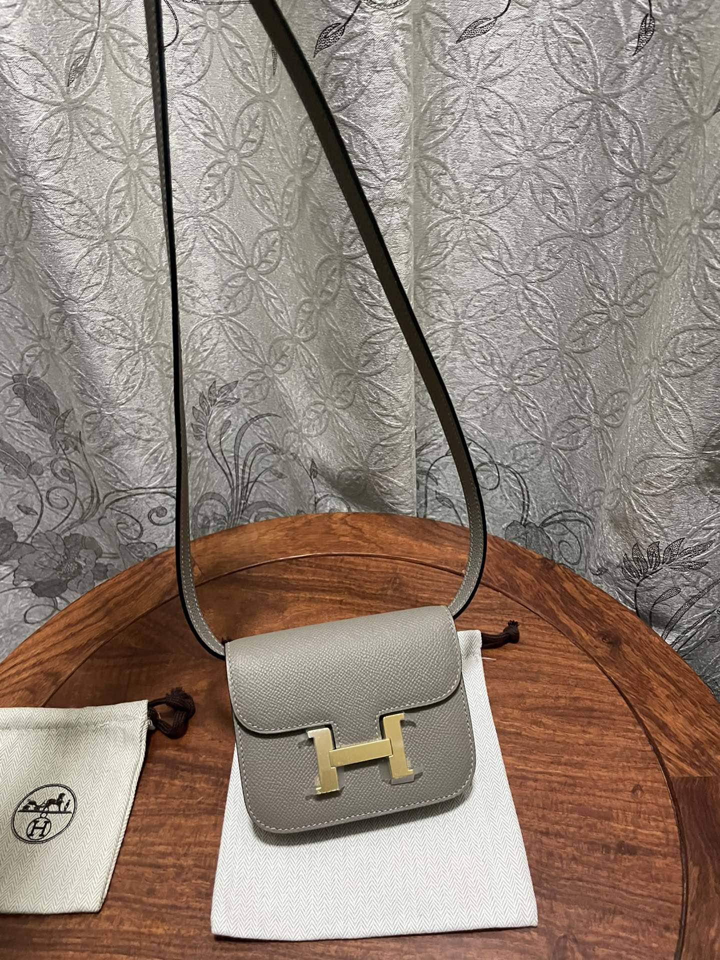 에르메스 콘스탄스백 미니 그레이 금장